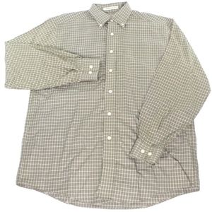 LL Bean Wrinkle Free Windowpane Plaid Button Shirt